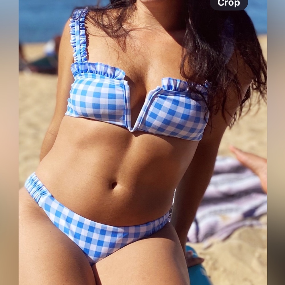 Blue Gingham Bikini Set